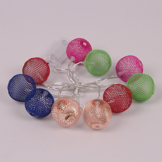 Гирлянда LED цветные Ажурные шарики теплый свет 10 светодиодов 1,5 м (40821) Гирлянда LED цветные Ажурные шарики теплый свет 10 светодиодов 1,5 м (40821)