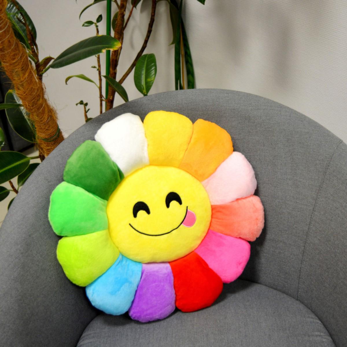 Подушка на стул мягкая Koloco Смайлик радуга (42240) - фото 3 Подушка на стул мягкая Koloco Смайлик радуга (42240) - фото 3