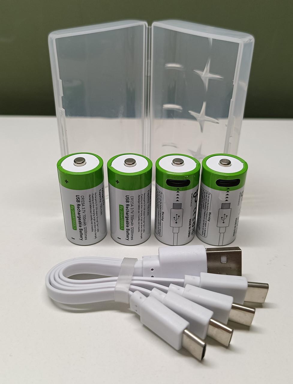 Батарейка акумуляторна Smartools CR123A/CR123/16340 4 шт. та кабель 1 шт. (2695002872) Батарейка акумуляторна Smartools CR123A/CR123/16340 4 шт. та кабель 1 шт. (2695002872)