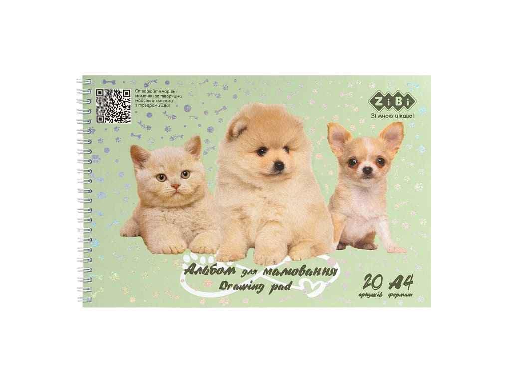 Альбом для рисования ZiBi 20 л. FRIENDS А4 120 г/м2 на пружине Мятный (1047597)