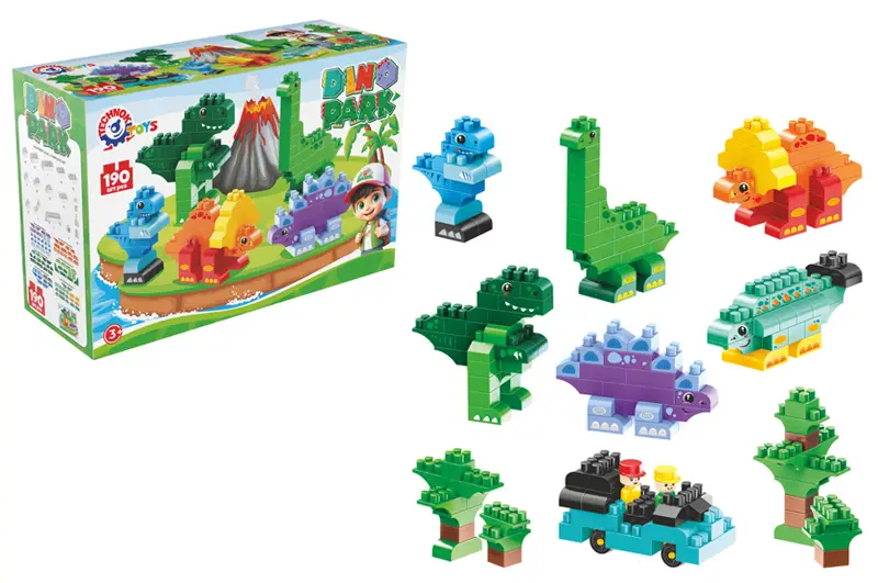 Конструктор блочний ТехноК 2222 Діно 190 деталей в коробці - фото 2 Конструктор блочний ТехноК 2222 Діно 190 деталей в коробці - фото 2