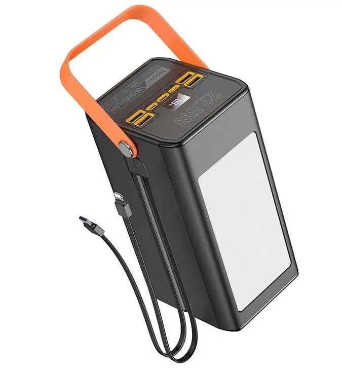Зарядний пристрій Hoco Action DB49 100000mAh з вбудованими кабелями Чорний (021455)