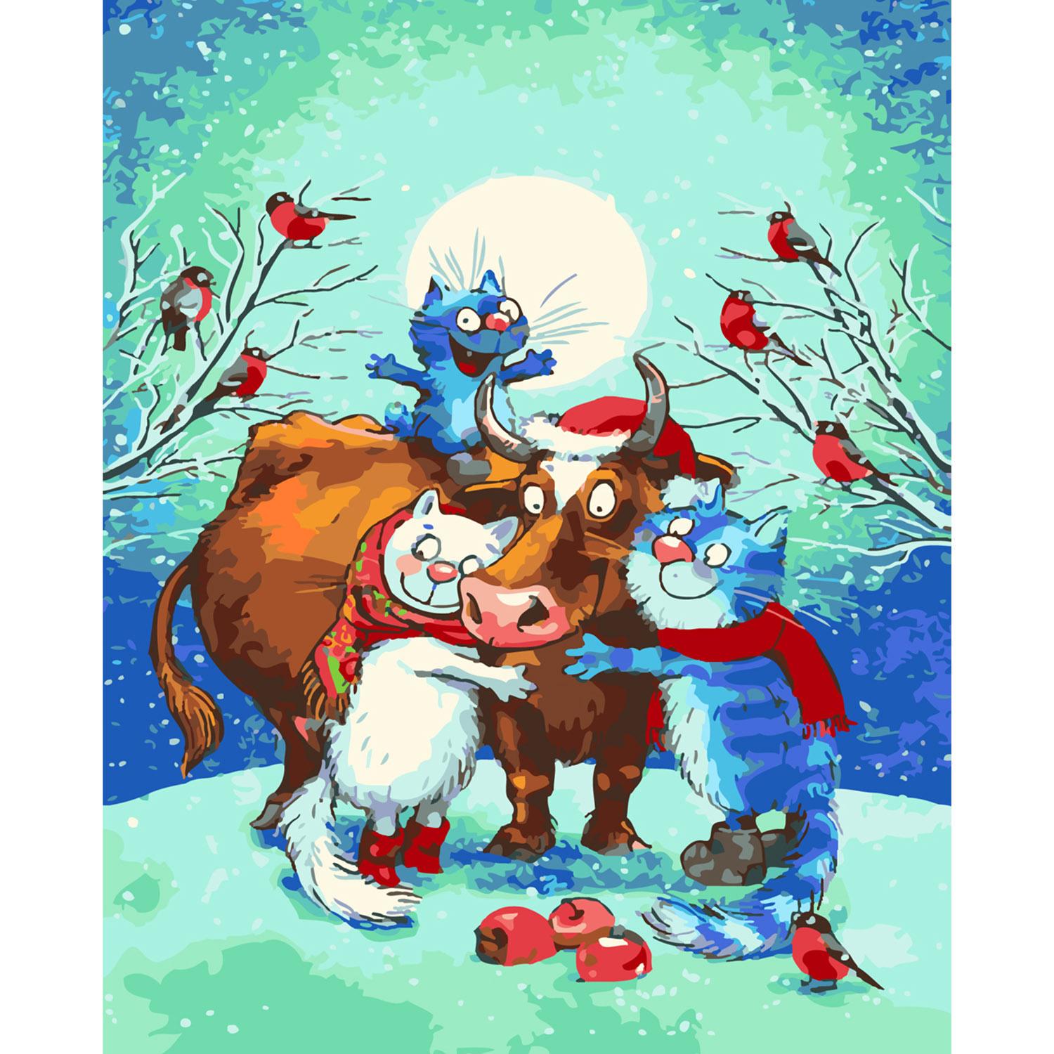 Картина по номерам Strateg Друзья под луной 40х50 см (SY6356)