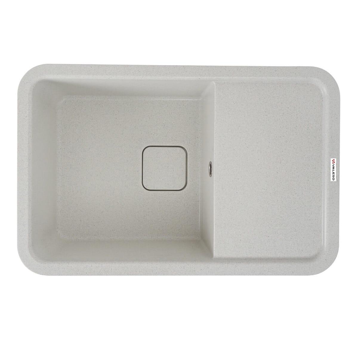Мийка гранітна Valeso Cube 780х500 врізна прямокутна Білий матовий (PLTM-SP000046979)