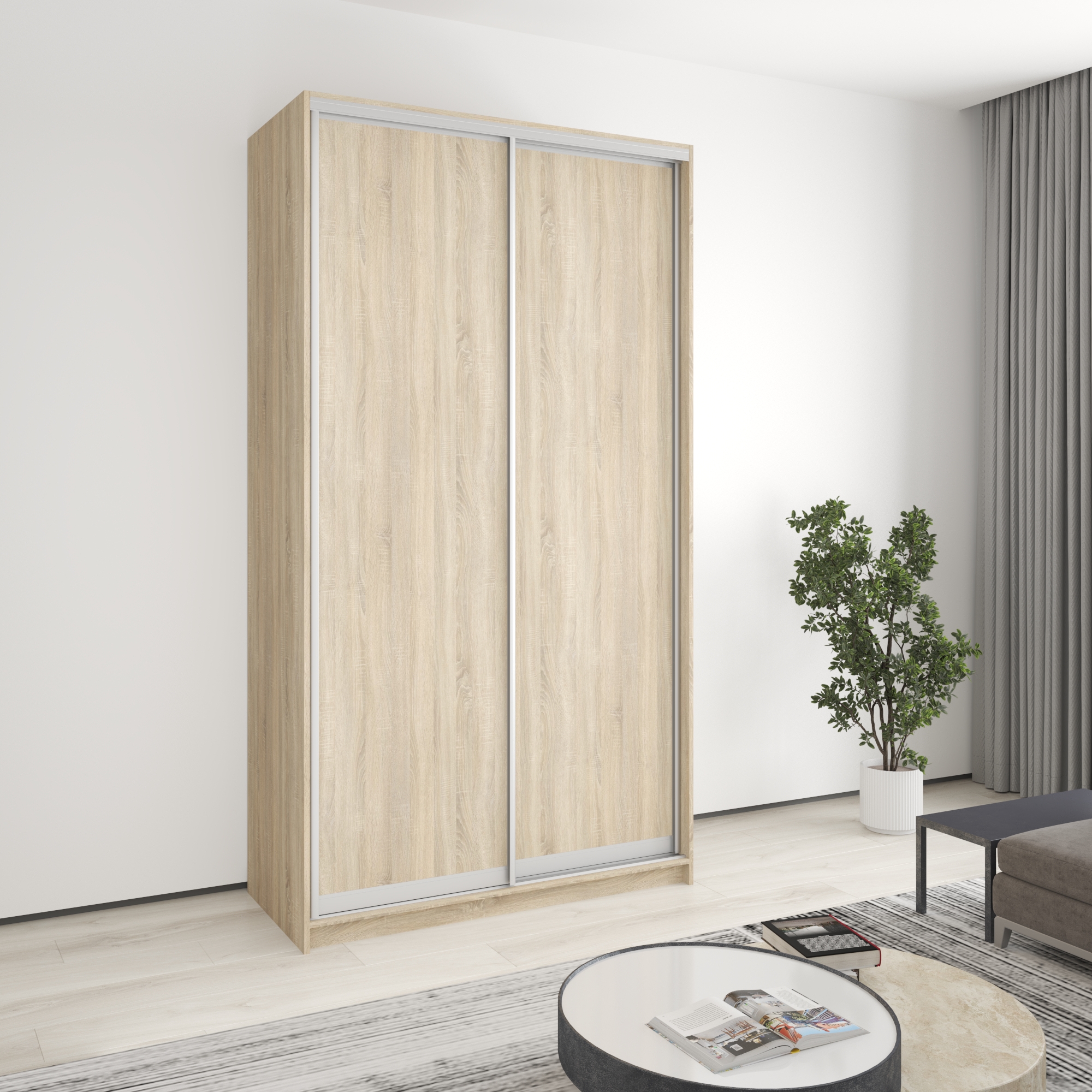 Шкаф-купе двухдверный Mebel Star Стандарт AL MBS-3558 130х45х240 см Дуб сонома (1004742)