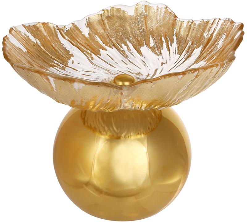 Фруктівниця скляна 20х15 см Gold Flower