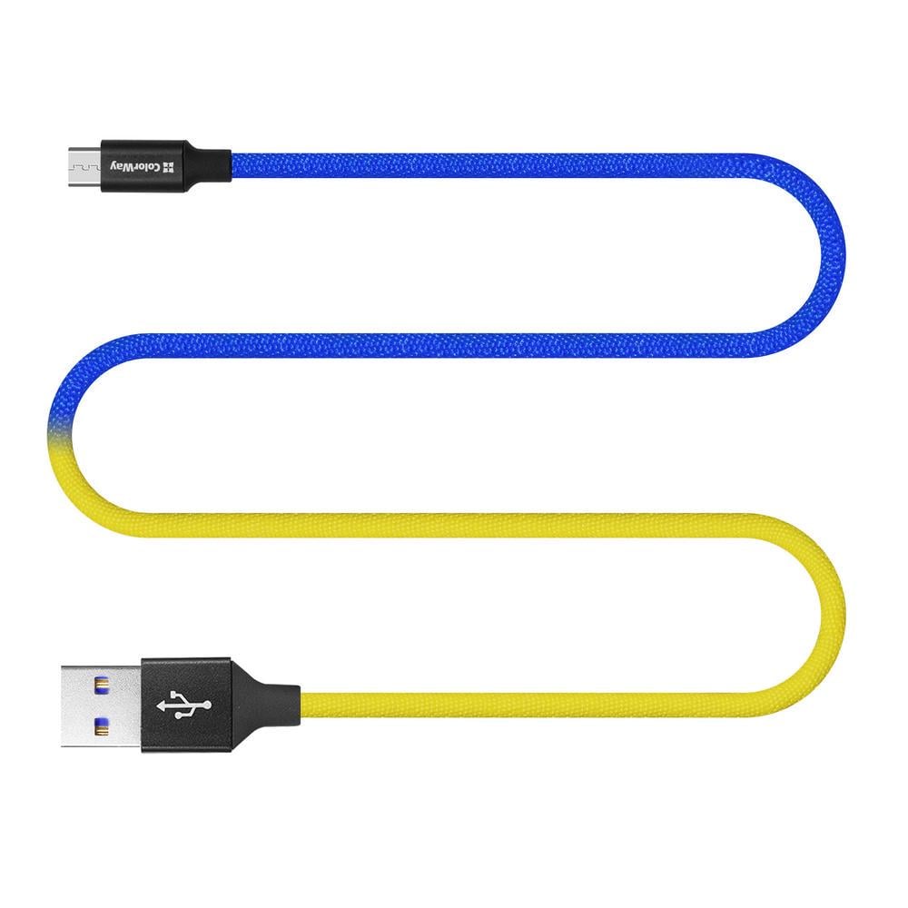 Кабель Colorway National USB - micro-USB 2,4 А 1 м Сине-желтый (CW-CBUM052-BLY)
