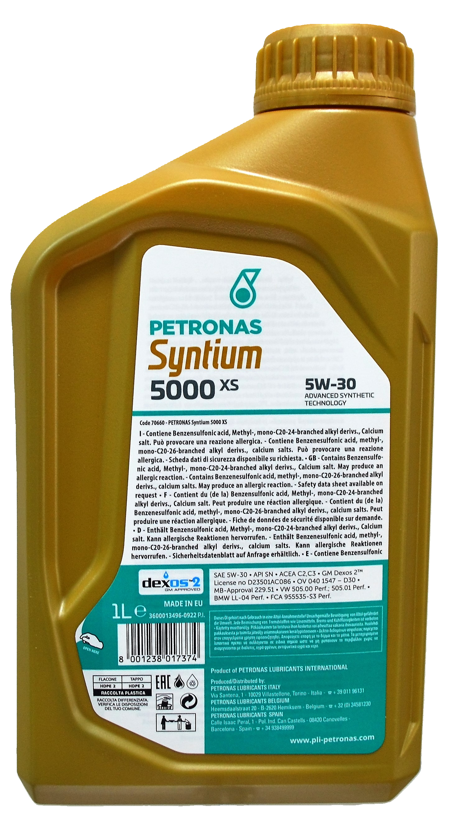 Моторна олива PETRONAS LUBRICANTS Syntium 5000 XS 5W-30 1 л (2419332941) - фото 3
