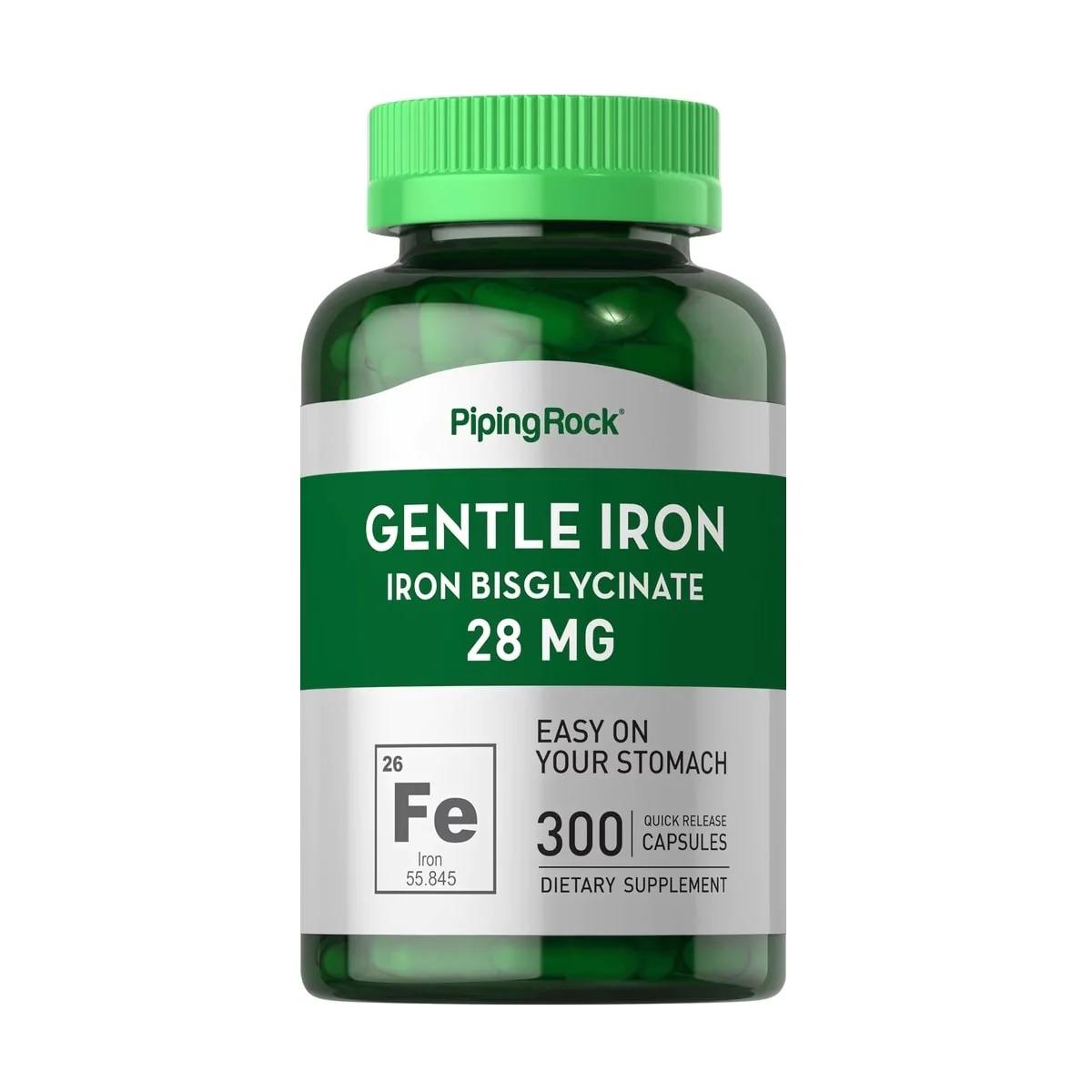 Железо Piping Rock Gentle Iron Iron Bisglycinate 28 mg 300 капс.
