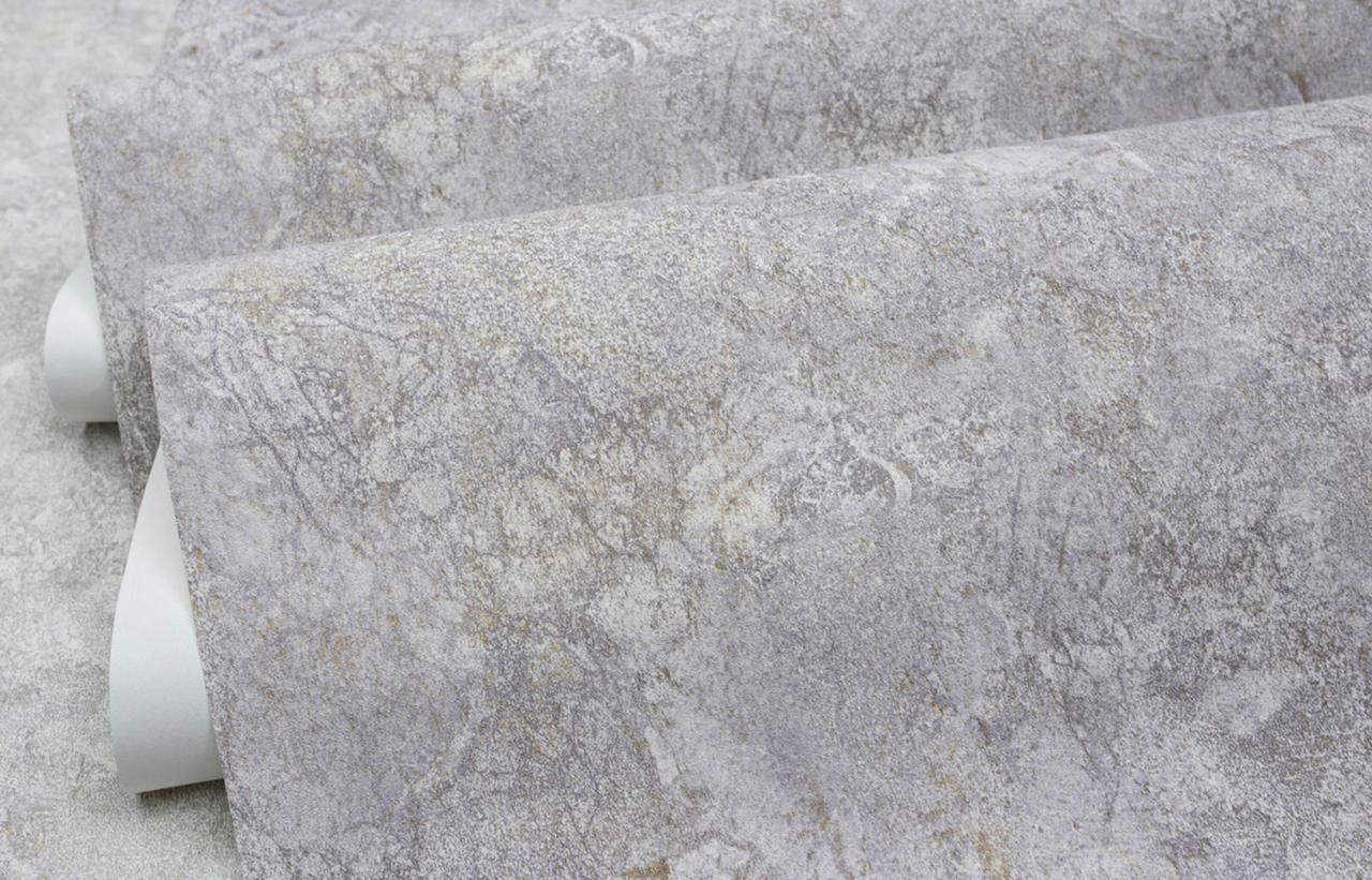 Обои флизелиновые SINTRA Travertino Volume UNI 526149 фон винил горячего тиснения 1,06х10,05 м Серый