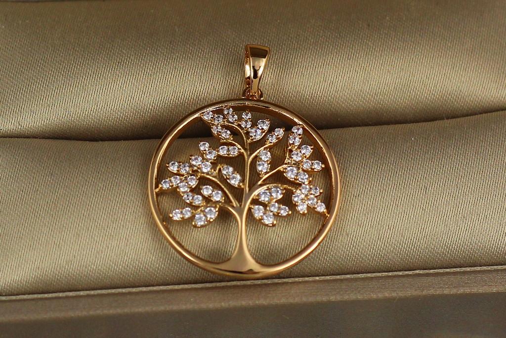 Кулон Xuping Jewelry Цветущее дерево в колечке 2,2 см Золотистый