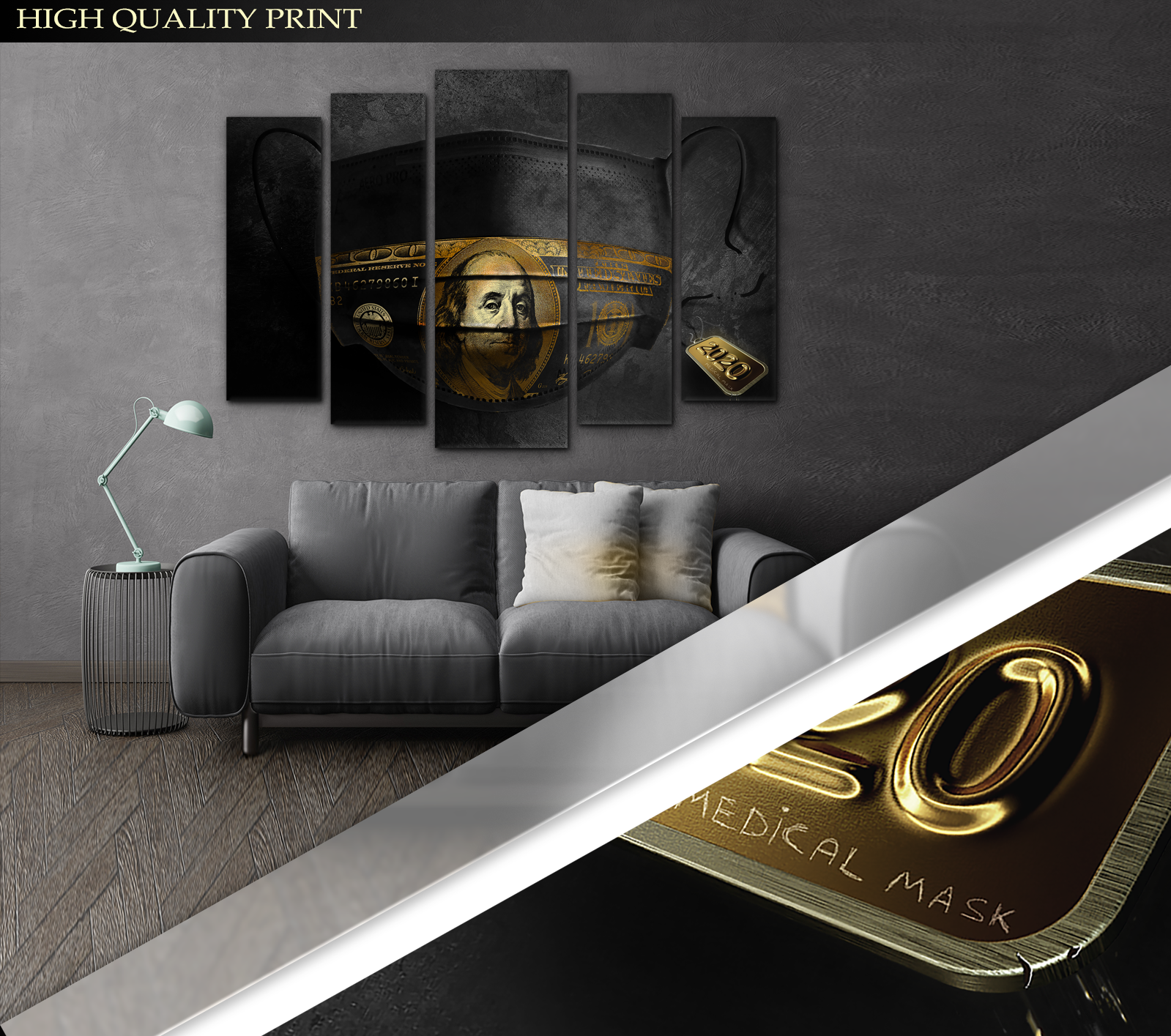 Картина модульная Маска Абстракция 115х170 см (Art-277_5) - фото 3 Картина модульная Маска Абстракция 115х170 см (Art-277_5) - фото 3