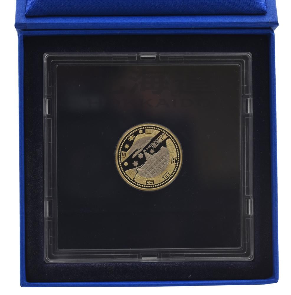 Коллекционная монета Япония 500 иен 2008 биметалл Proof Префектуры Хоккайдо в сувенирной упаковке (М21327)