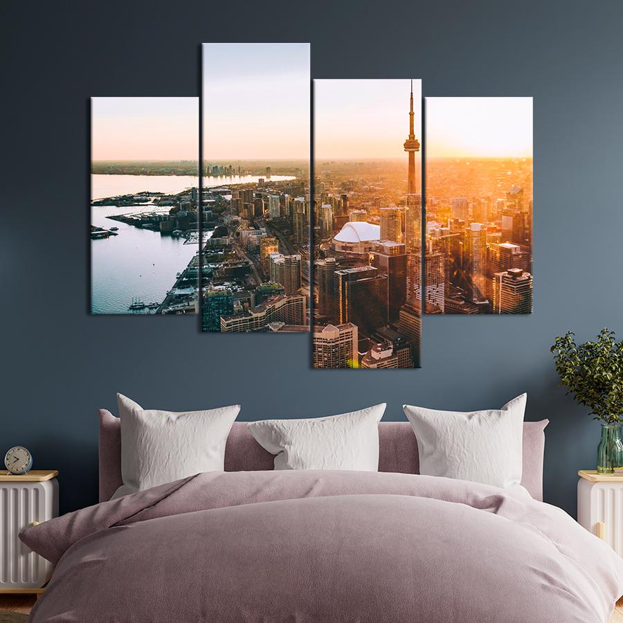 Картина город Утренняя панорама Торонто 149x106 см (A758-4)