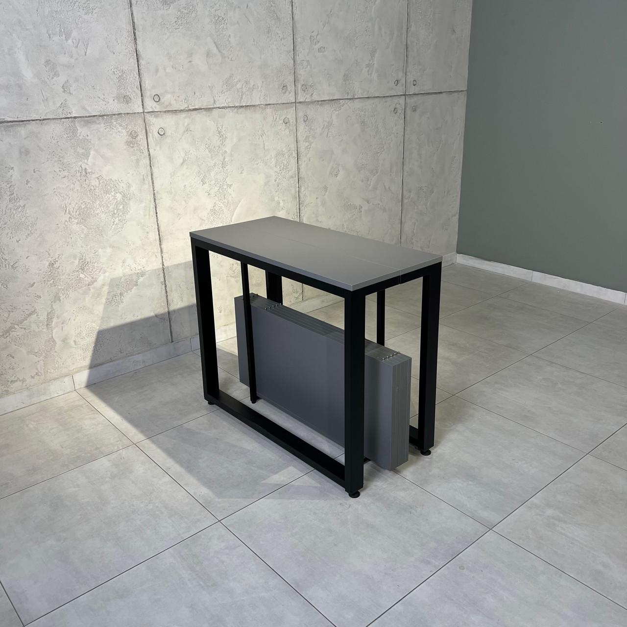 Стол-трансформер раздвижной для дома LONG Loft металлический 3 м Антрацитовый/Черный мет (УТП017699) - фото 2