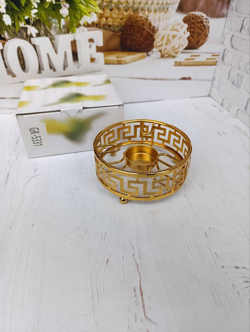 Підставка-свічник для підігріву чайника GK-5331 нержавіюча сталь Золотистий (25229029)