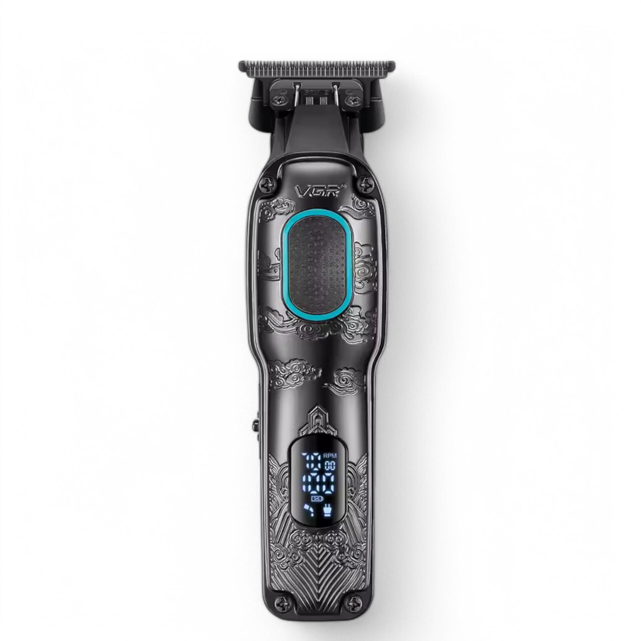 Тример для волосся та бороді VGR V-254 4 насадки 2000 mAh LED дисплей Green (M_254Green)