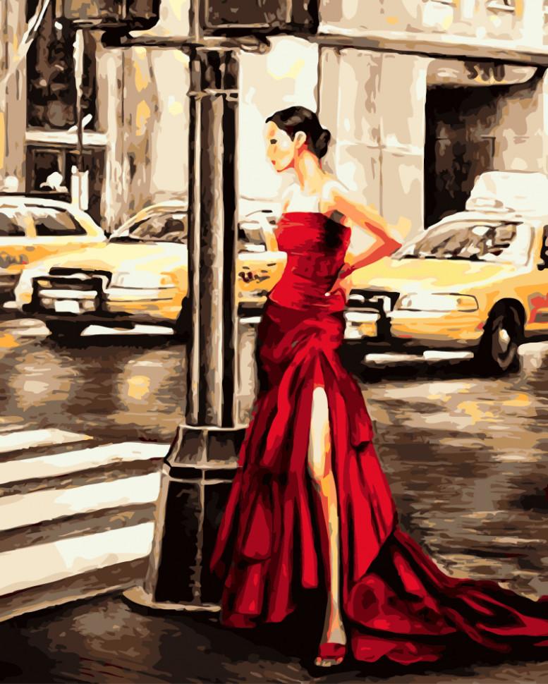 Картина по номерам Brushme "Девушка и желтое такси" 40х50 см (GX9202)