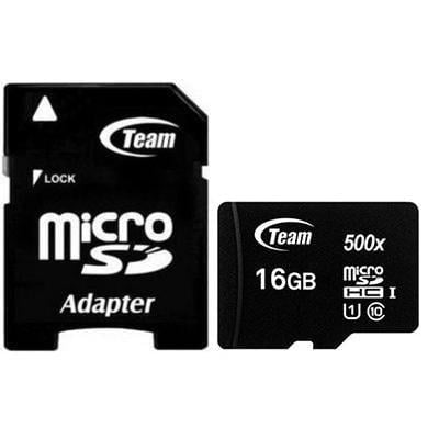 Карта памяти Team Group 16 Гб UHS-I Class 10 microSDHC с адаптером (TUSDH16GCL10U03)