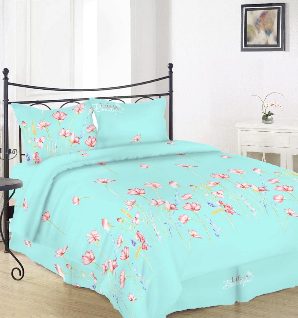 Простынь на резинке Вилена Голд Life is beautiful бязь 160х200/25 см