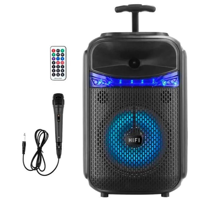 Портативные колонки RX-8188 Bluetooth 5.0 караоке с микрофоном/LED подсветка/FM/USB/AUX 1800 мАч (ML-05644) Портативные колонки RX-8188 Bluetooth 5.0 караоке с микрофоном/LED подсветка/FM/USB/AUX 1800 мАч (ML-05644)
