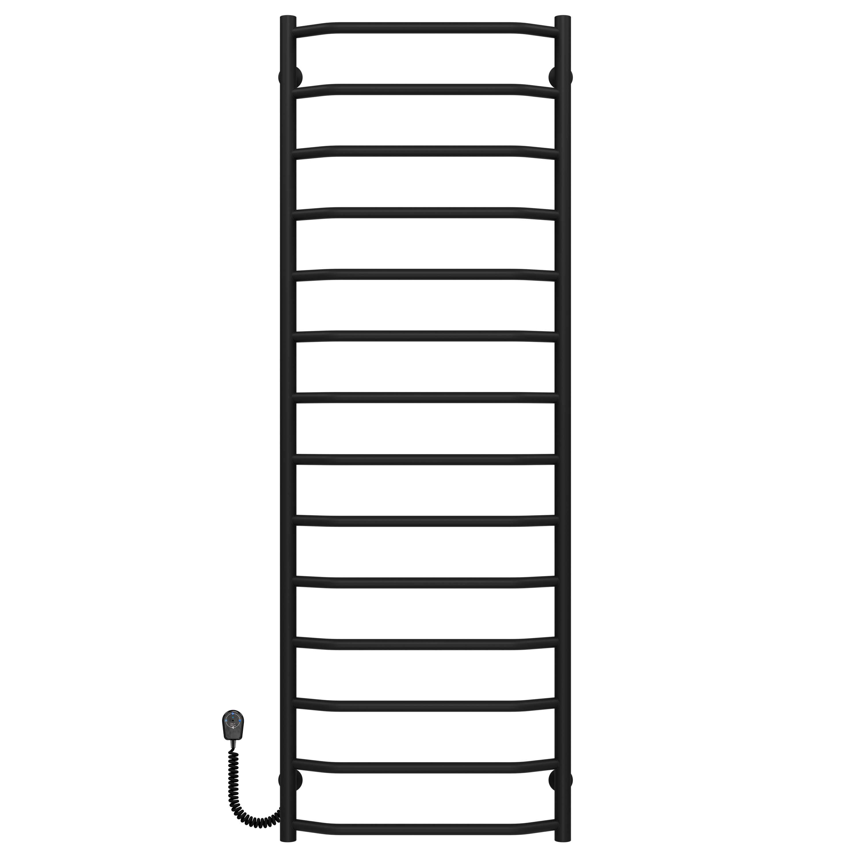 Полотенцесушитель электрический Deffi Трапеция П14 EF16 левое подключение нержавеющая сталь 500х1500 мм Черный (C.TR.150.50.14.EBL5)