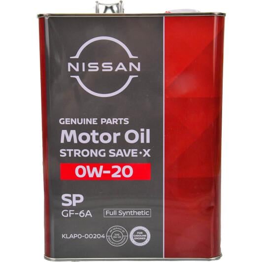 Моторное масло Nissan SP Strong Save X 0W-20 4 л (KLAP0-00204)