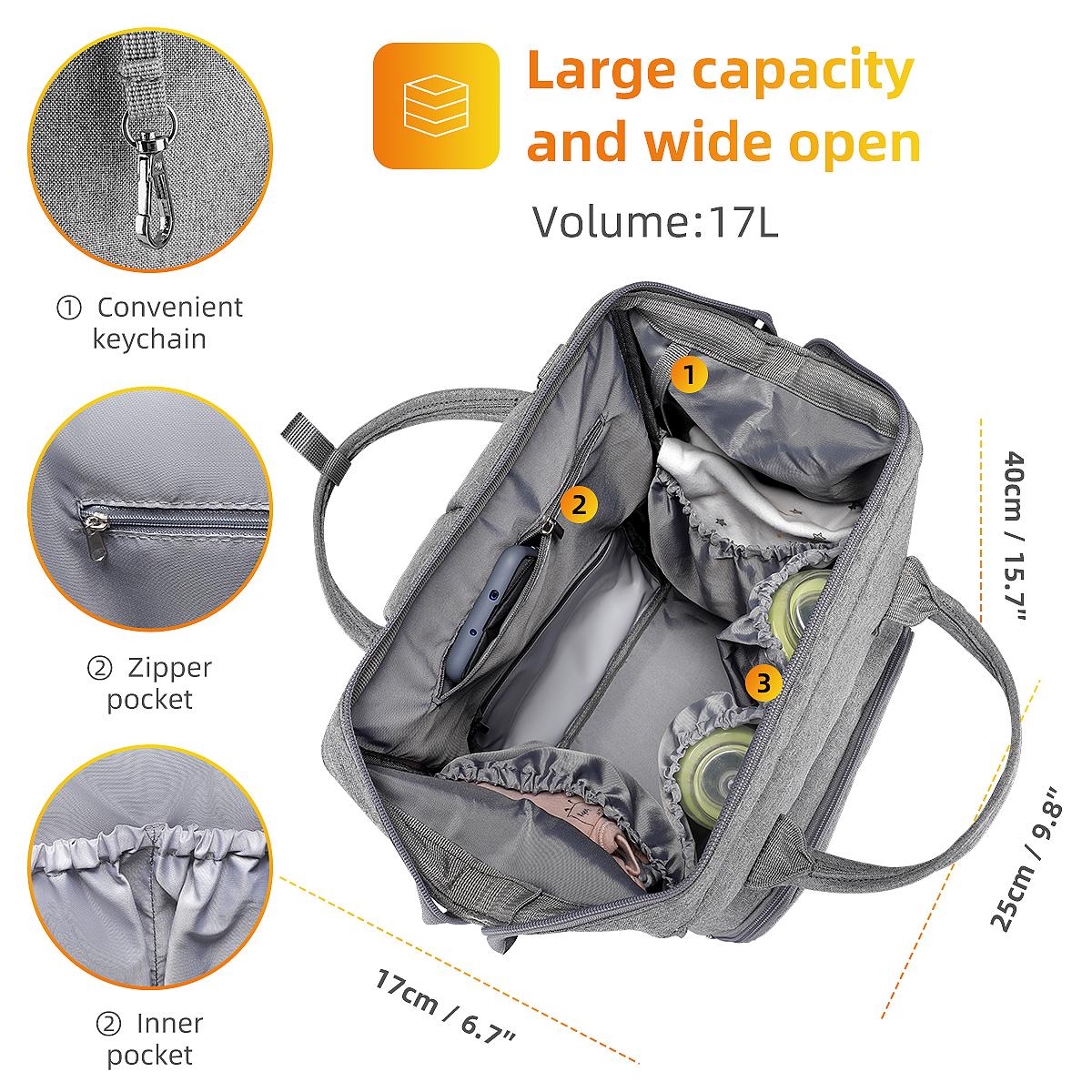 Сумка-рюкзак для мам Mark Ryden Supermom MR8703 з кріпленням на коляску Сірий (1973) - фото 9 Сумка-рюкзак для мам Mark Ryden Supermom MR8703 з кріпленням на коляску Сірий (1973) - фото 9