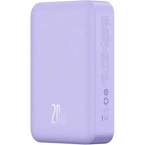 Батарея портативная BASEUS Magnetic Mini Wireless Fast Charge PPCX150005 20000 mAh 20W Purple - фото 5