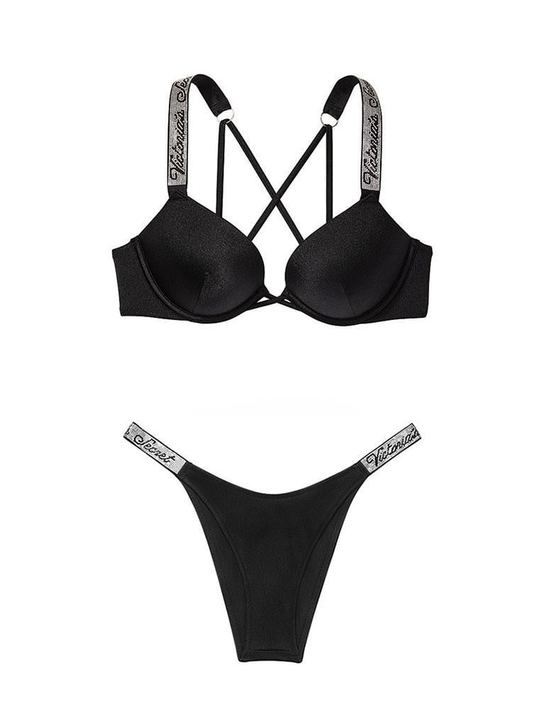 Купальник Victoria's Secret Shine Strap Sexy Bombshel со стразами 70D/S Черный (1955206816) - фото 7