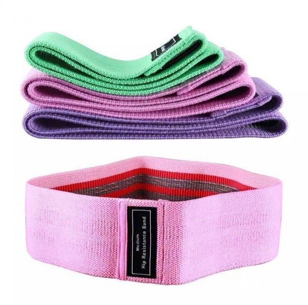 Резинки для фитнеса и спорта тканевые Hip Resistance Bands 3 шт. (VP-133) - фото 4