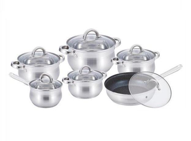 Набор посуды из нержавеющей стали Benson BN-212 12 пр.