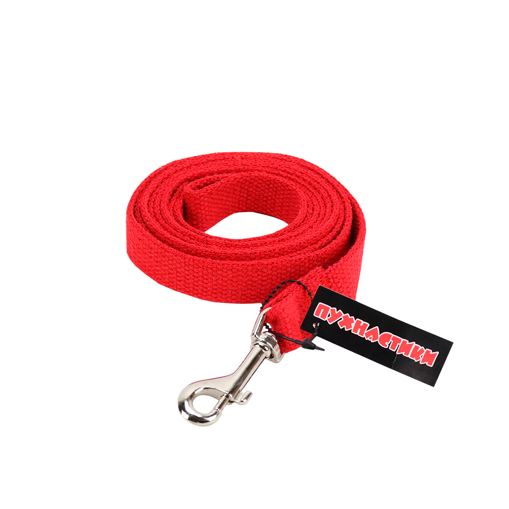 Поводок брезентовый для собак Пушистики 2 м x 20 мм Красный (1478449978)