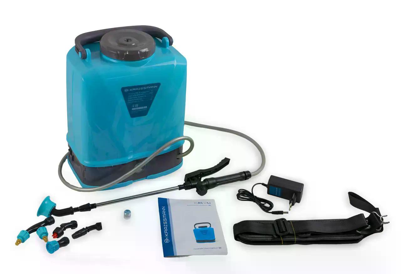 Опрыскиватель аккумуляторный KRAISSMANN 10 AS 12Li бак 10 л литиевый съемный аккумулятор 1.5 Ач (30953521)