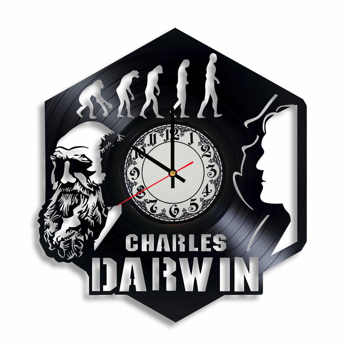 Часы настенные Чарлз Дарвин 2410 из виниловой пластинки