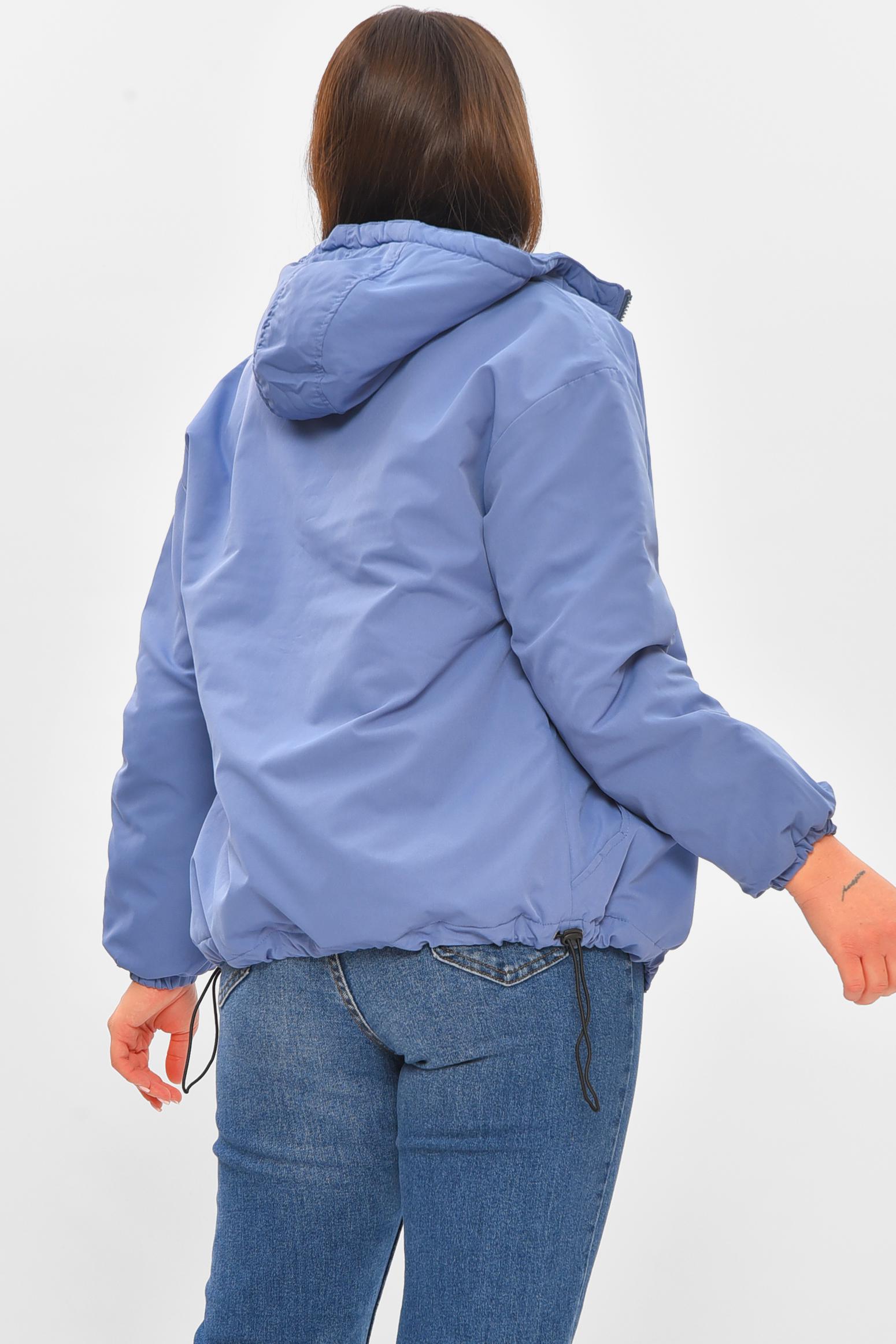 Куртка женская демисезонная однотонная р. 44/M Голубой (206107) - фото 3 Куртка женская демисезонная однотонная р. 44/M Голубой (206107) - фото 3