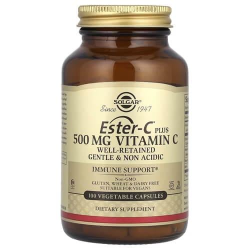 Витамин С Solgar Ester-C Plus Vitamin C 500 мг 100 вегетарианских капс. (SOL-01039)