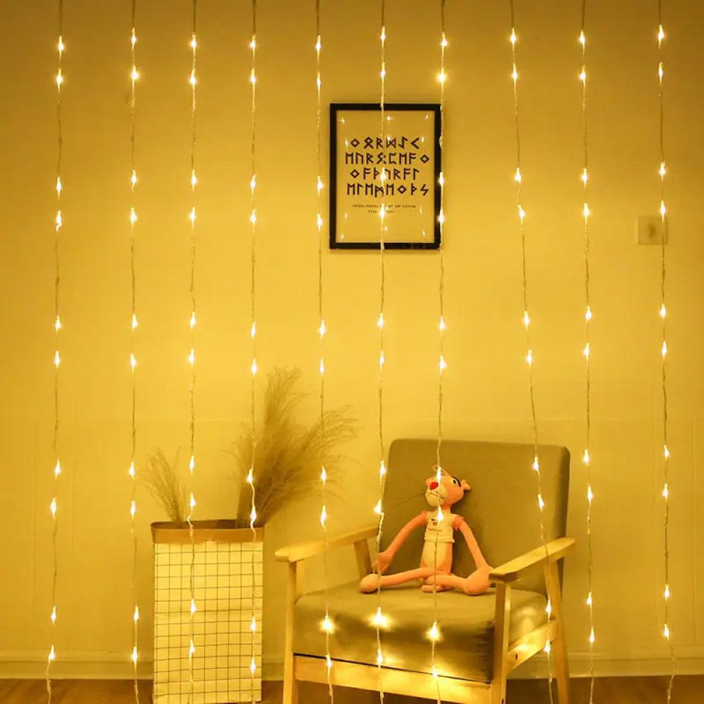 Гирлянда водопад светодиодная 200 LED 2x2 м 8 режимов 220В IP54 Теплый белый - фото 5 Гирлянда водопад светодиодная 200 LED 2x2 м 8 режимов 220В IP54 Теплый белый - фото 5