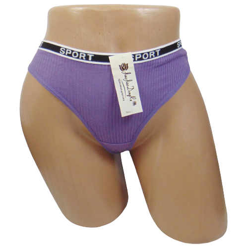 Жіночі трусики стрінги JiaoJiao 2428 в рубчик 2XL Бузковий (1687693522)