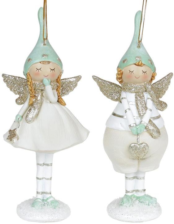 Набор статуэток-подвесок Ангел в Мечтах 6,5х4х16,5 см 2 шт. Мятный (BD-823-032)