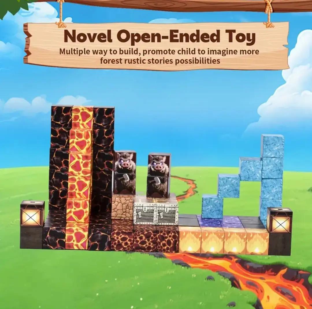 Конструктор Майнкрафт вулкан та портал в підземелля 100 кубиків - фото 4 Конструктор Майнкрафт вулкан та портал в підземелля 100 кубиків - фото 4