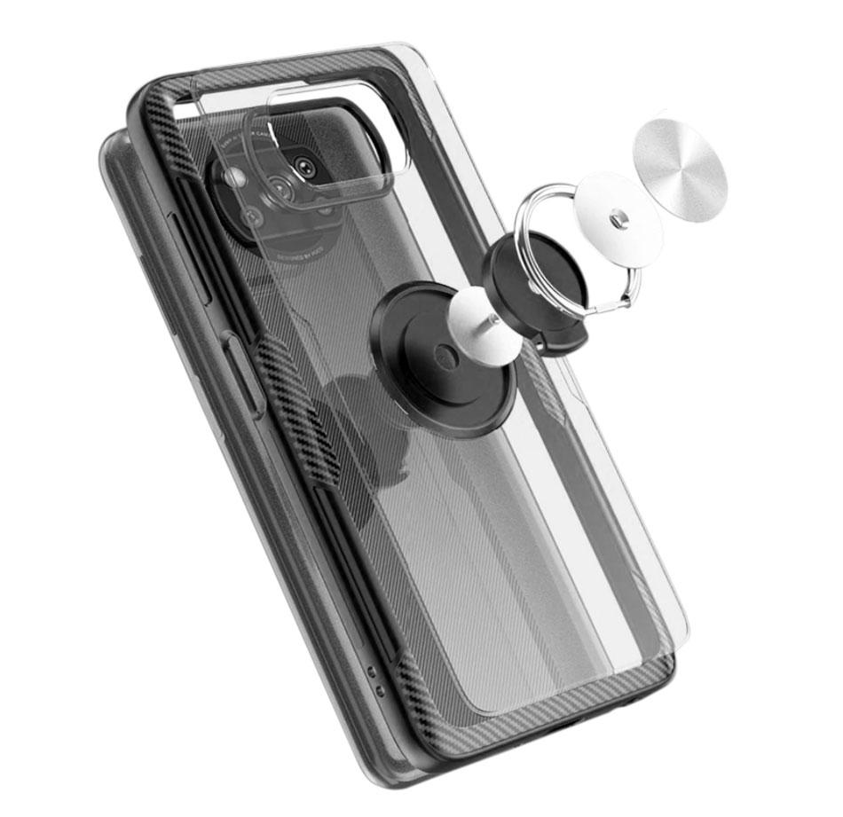Чехол-бампер Primolux Ring Magnetic Stand для смартфона Xiaomi Poco X3 NFC Black - фото 6 Чехол-бампер Primolux Ring Magnetic Stand для смартфона Xiaomi Poco X3 NFC Black - фото 6