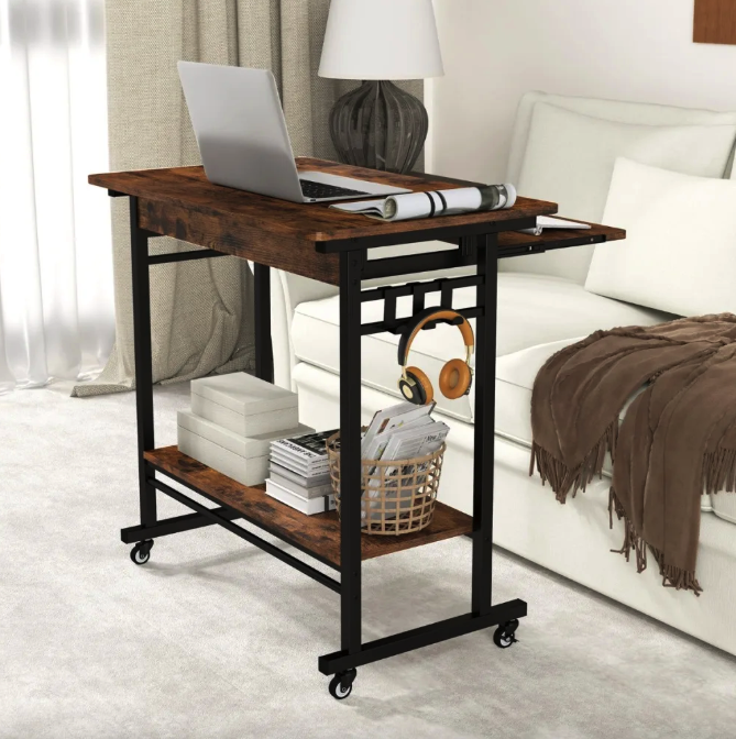 Компьютерный стол Costway Otto с выдвижной подставкой для клавиатуры - фото 3