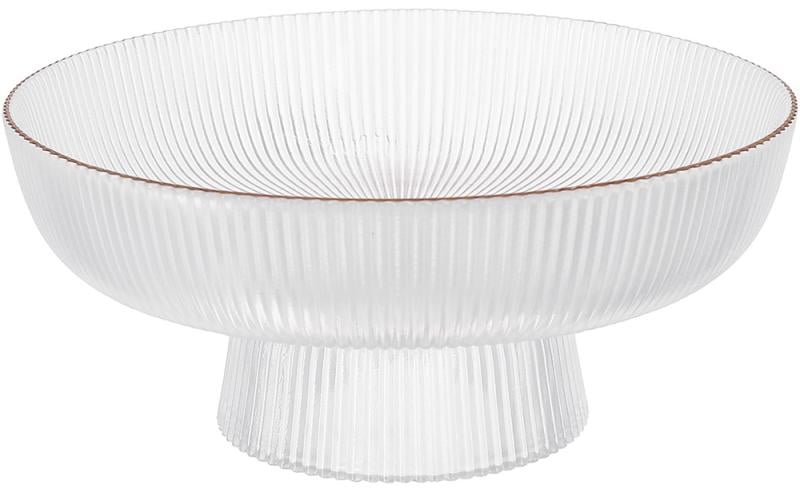 Фруктовка стеклянная Fleur Ø26х11,5 см Прозрачный с золотой каймой (BD-992-052)