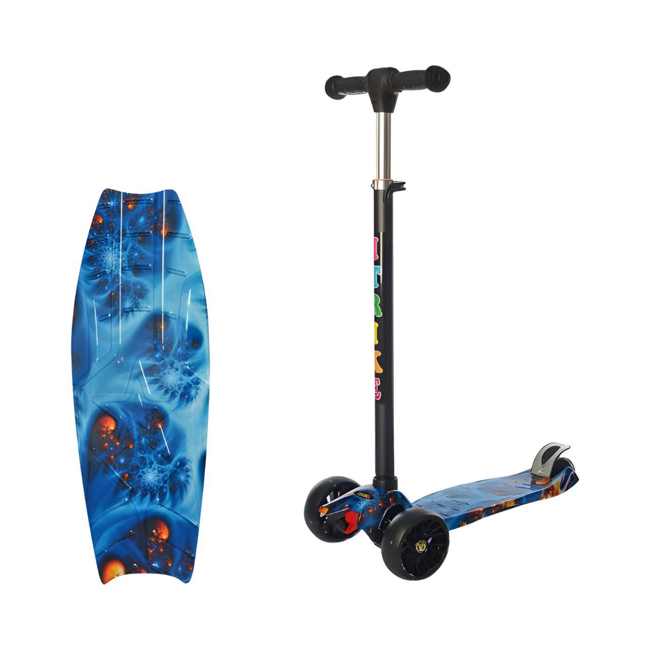 Самокат JR 3-060-22-WP3 с цветным принтом Синий - фото 2 Самокат JR 3-060-22-WP3 с цветным принтом Синий - фото 2
