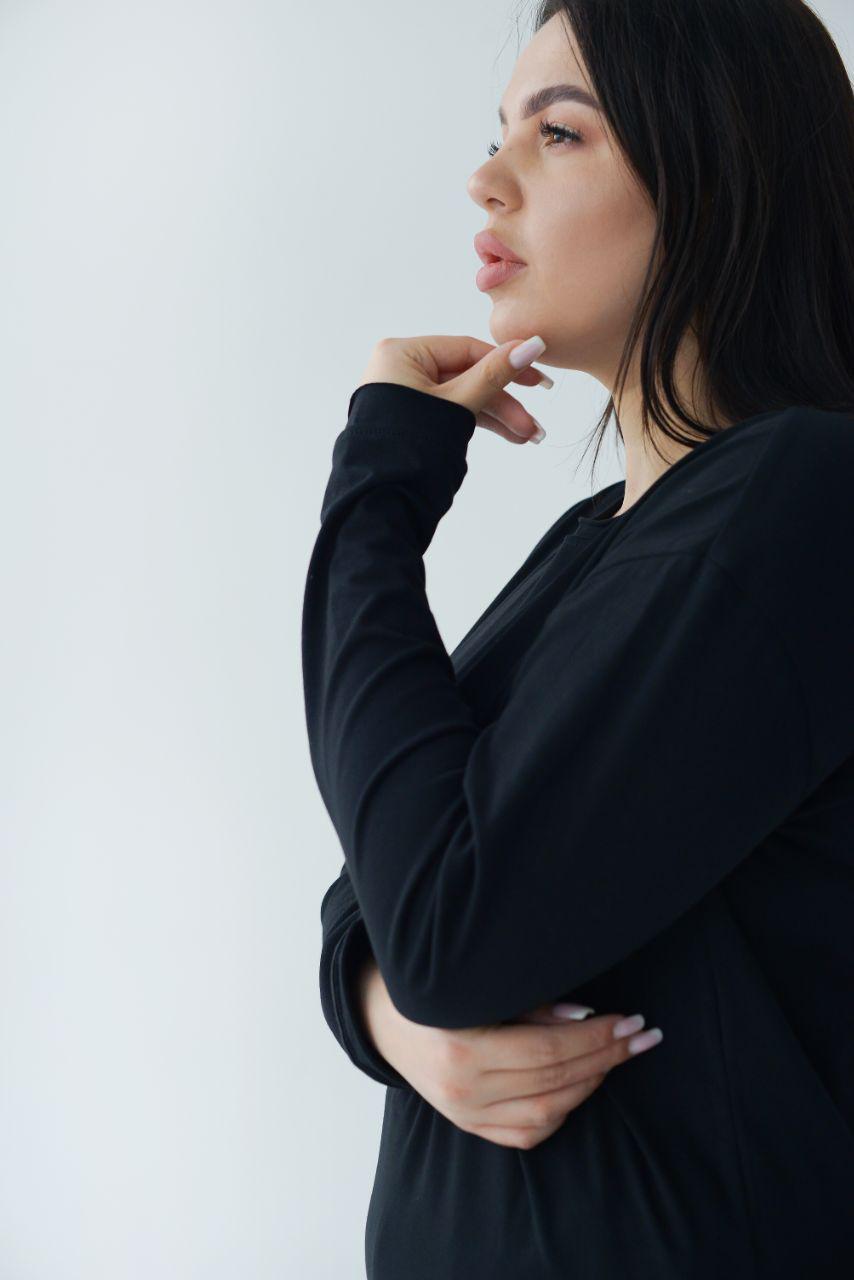 Лонгслив женский р. 44-46 Черный (14-7719 1) - фото 2