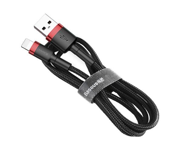 Кабель Data BASEUS Cafule Cable USB-Lightning 2,4A 0,5 м Red/Black (06CALKLF-A19) - фото 3 Кабель Data BASEUS Cafule Cable USB-Lightning 2,4A 0,5 м Red/Black (06CALKLF-A19) - фото 3