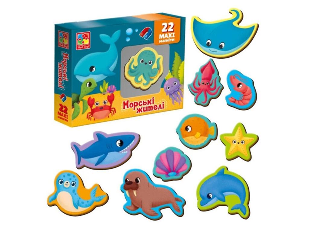 Набір дитячих магнітів, що розвивають Vladi Toys морські жителі (VT3106-27)