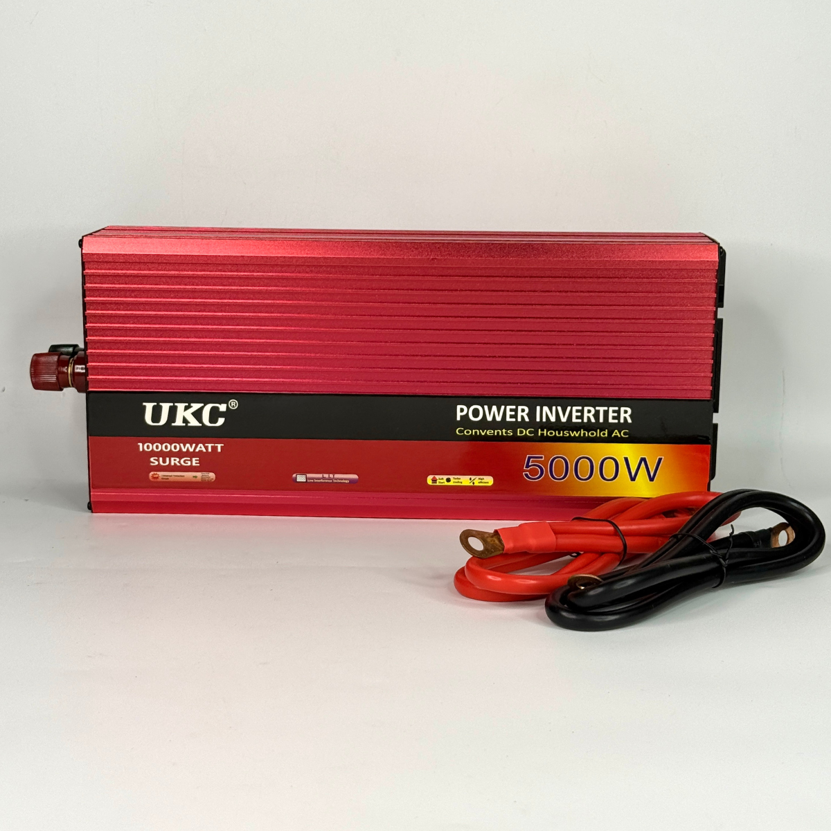 Инвертор преобразователь напряжения UKC 12В-220В 2000 Вт Красный (AR-5000M)
