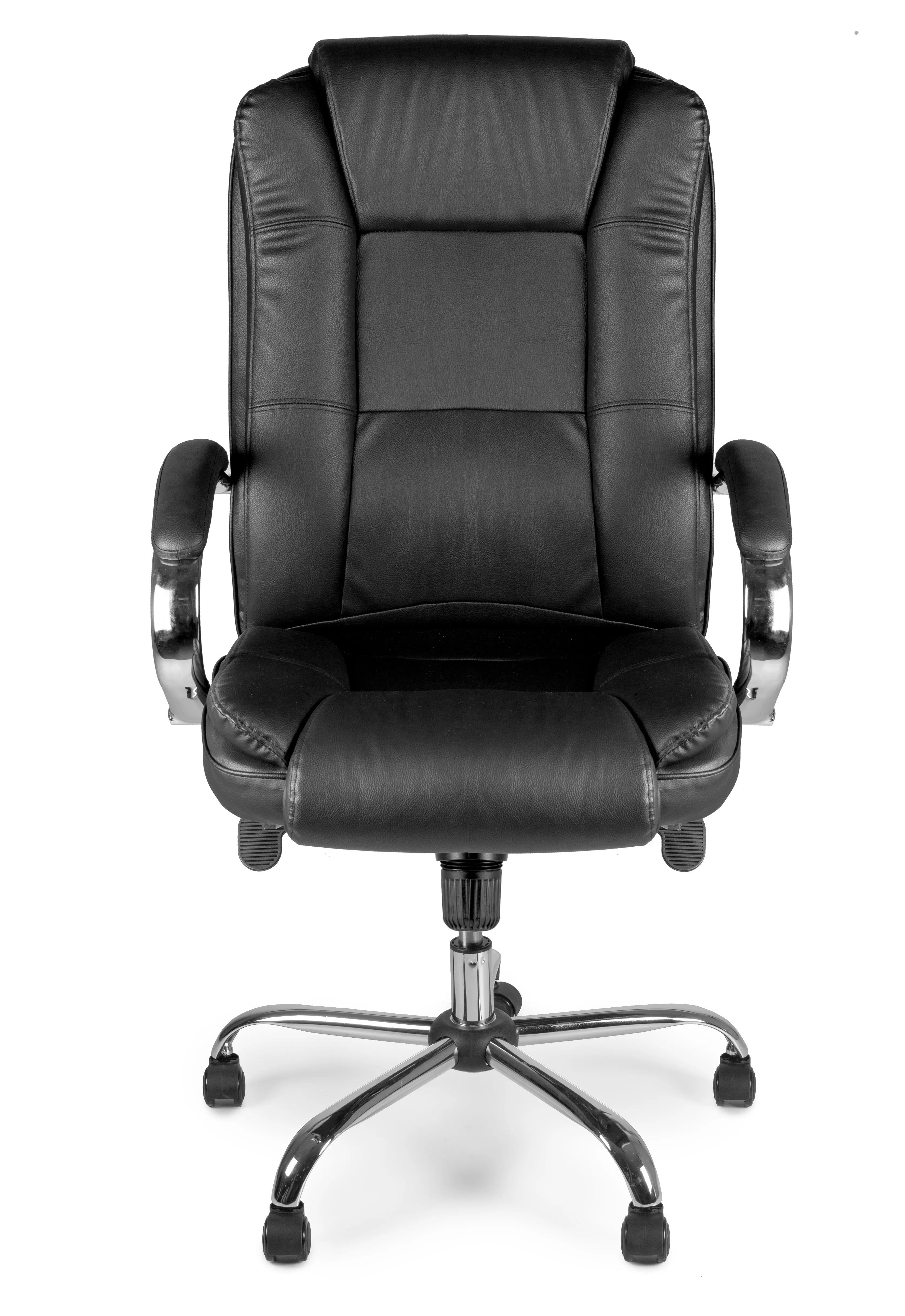 Кресло офисное эргономичное Barsky Soft Leather MultiBlock с натуральной кожей Chrom Black (Soft-05)